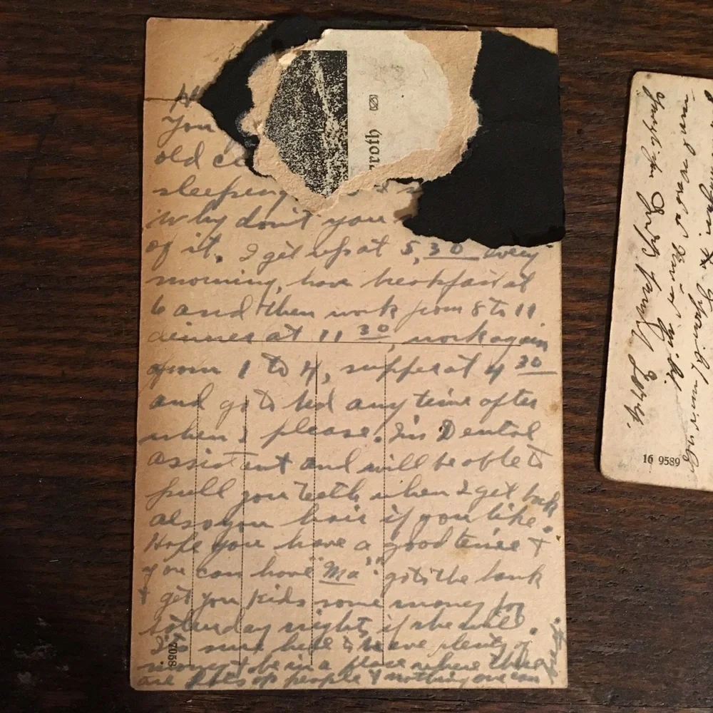 2 Antique Postcards Ephemera Lot
